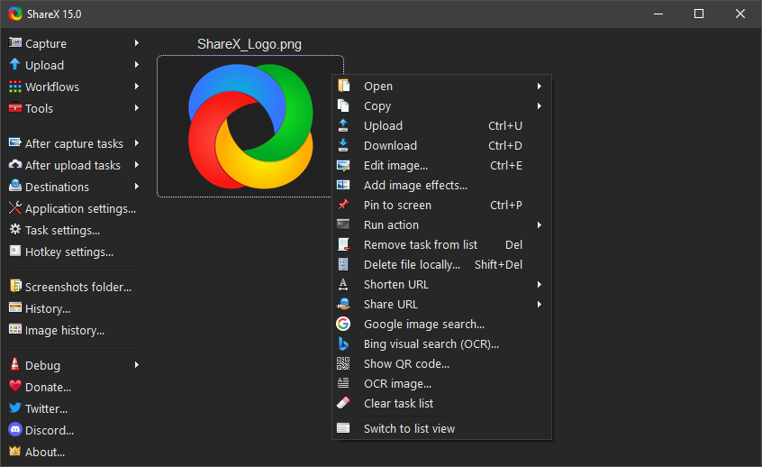 ShareX screenshot capture example